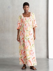 Seraphine Yellow Floral Maternity Dress - Image 1 of 4