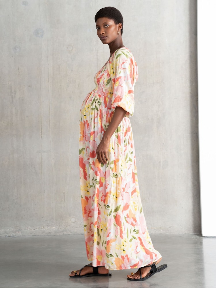 Seraphine Yellow Floral Maternity Dress - Image 2 of 4