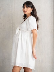 Seraphine Cream 100% Cotton Nursing Dress - Image 2 of 4
