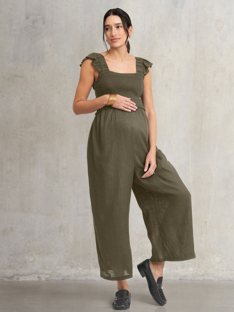 Seraphine Maternity Green Jumpsuit - Imagen 1 de 5