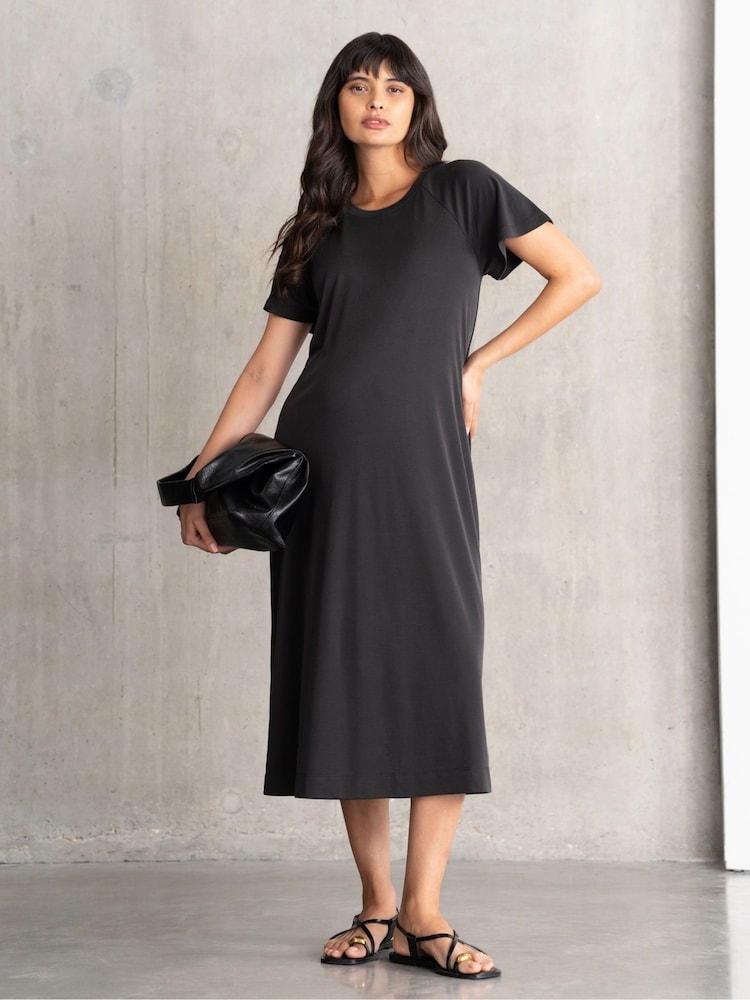 Seraphine Maternity Black T-Shirt Dress - Image 1 of 4