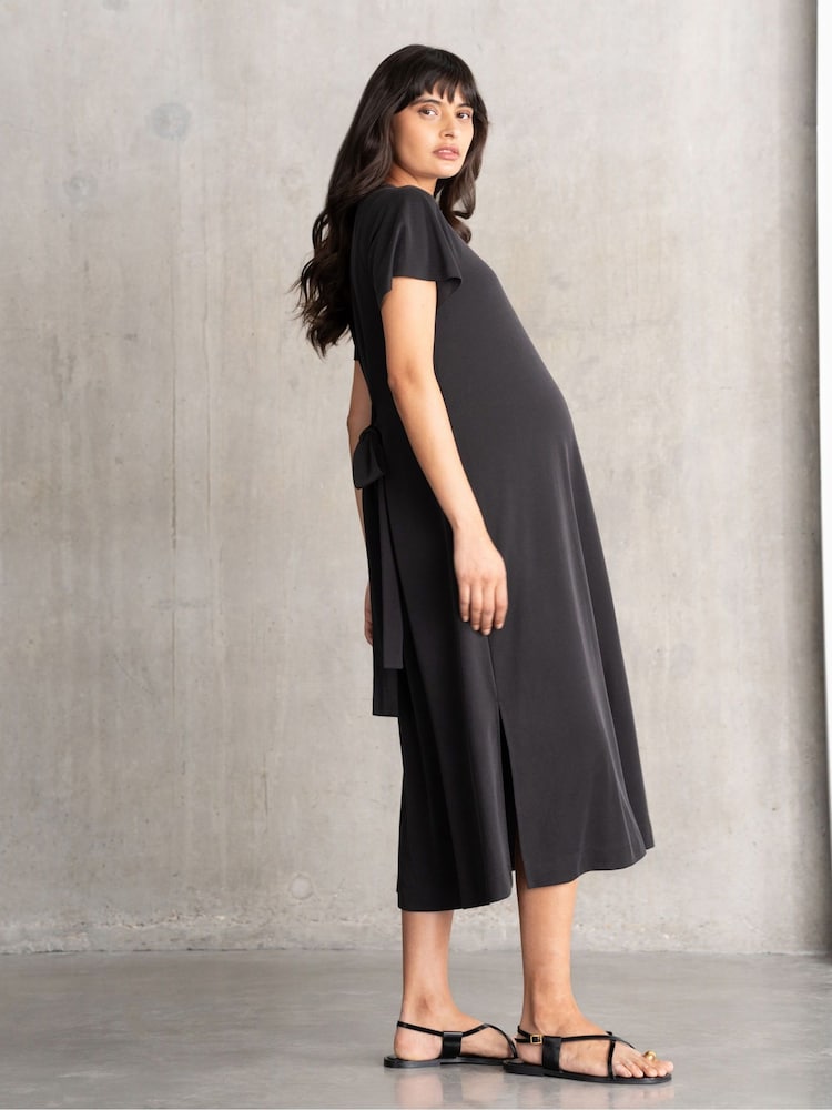 Seraphine Maternity Black T-Shirt Dress - Image 4 of 4