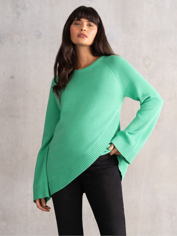 Seraphine Maternity Green Crew Neck 100% Cotton Jumper - Image 1 of 5