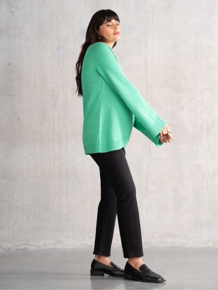 Seraphine Maternity Green Crew Neck 100% Cotton Jumper - Image 2 of 5
