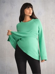 Seraphine Maternity Green Crew Neck 100% Cotton Jumper - Image 4 of 5