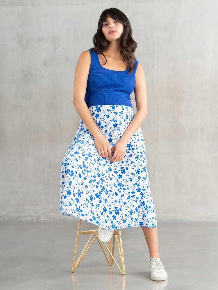 Seraphine Blue Maternity Dress with Topper - Image 1 of 6