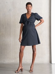 Seraphine Blue 100% Cotton Nursing Dress - Image 1 of 3