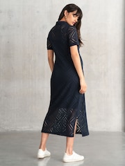 Seraphine Maternity Blue Crochet Dress - Image 3 of 6
