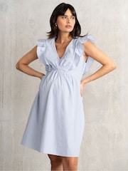 Seraphine Maternity Blue Stripe 100% Cotton Dress - Image 1 of 3