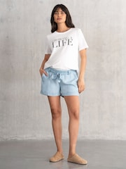Seraphine Blue Drawstring Underbump Shorts - Image 4 of 4