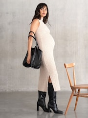 Seraphine Maternity Natural Bodycon Dress - Image 4 of 5