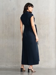 Seraphine Maternity Blue Jersey Shirt Dress - Image 2 of 4
