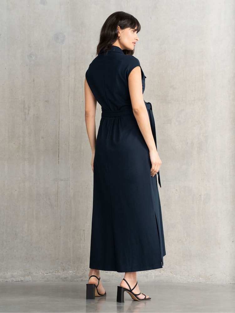 Seraphine Maternity Blue Jersey Shirt Dress - Image 2 of 4