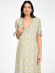 Seraphine Yellow Bow Detail Maternity Dress - Image 4 of 5