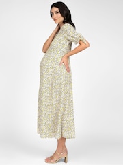 Seraphine Yellow Bow Detail Maternity Dress - Image 5 of 5