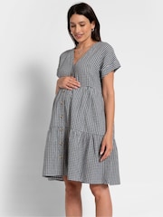 Seraphine Blue Nursing Gingham Dress - Image 1 of 10