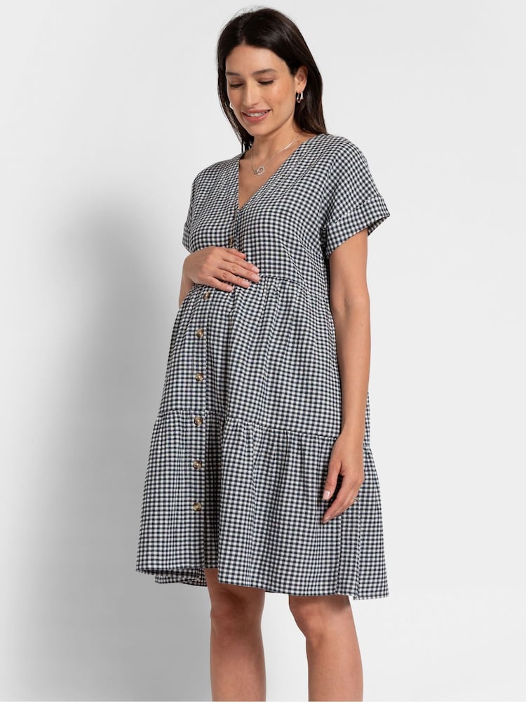 Seraphine Blue Nursing Gingham Dress - Image 1 of 10