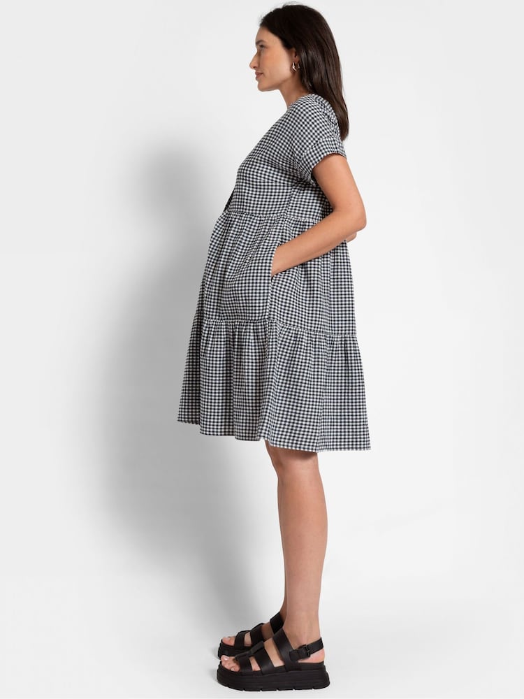 Seraphine Blue Nursing Gingham Dress - Image 3 of 10