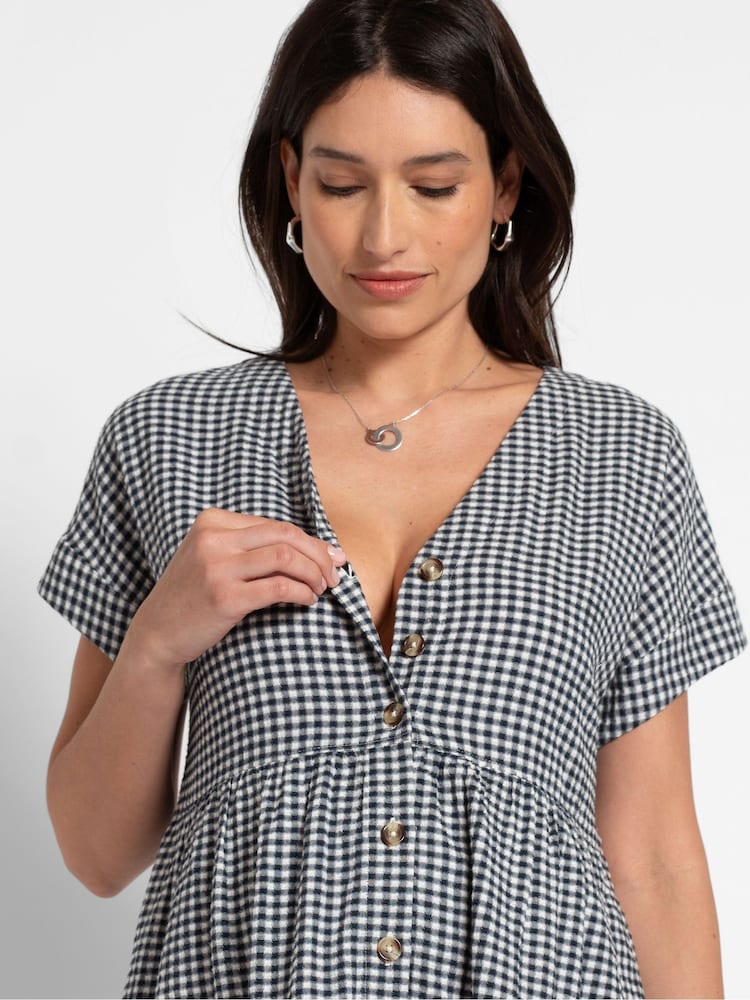 Seraphine Blue Nursing Gingham Dress - Image 5 of 10