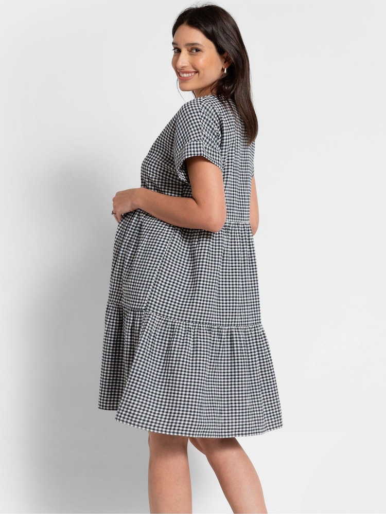 Seraphine Blue Nursing Gingham Dress - Image 6 of 10
