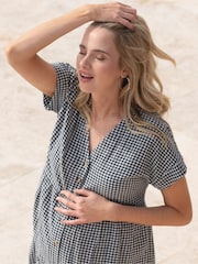 Seraphine Blue Nursing Gingham Dress - Image 8 of 10