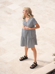 Seraphine Blue Nursing Gingham Dress - Image 9 of 10