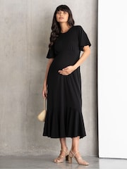 Seraphine Jersey Maternity Black Dress - Image 1 of 4