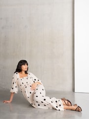 Seraphine Cream Maternity Maxi Dress - Image 1 of 5