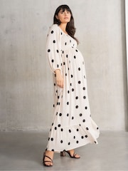 Seraphine Cream Maternity Maxi Dress - Image 2 of 5