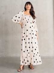 Seraphine Cream Maternity Maxi Dress - Image 4 of 5