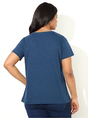 Live Unlimited Blue Curve Jersey Embroidered 100% Cotton T-Shirt - Image 2 of 4
