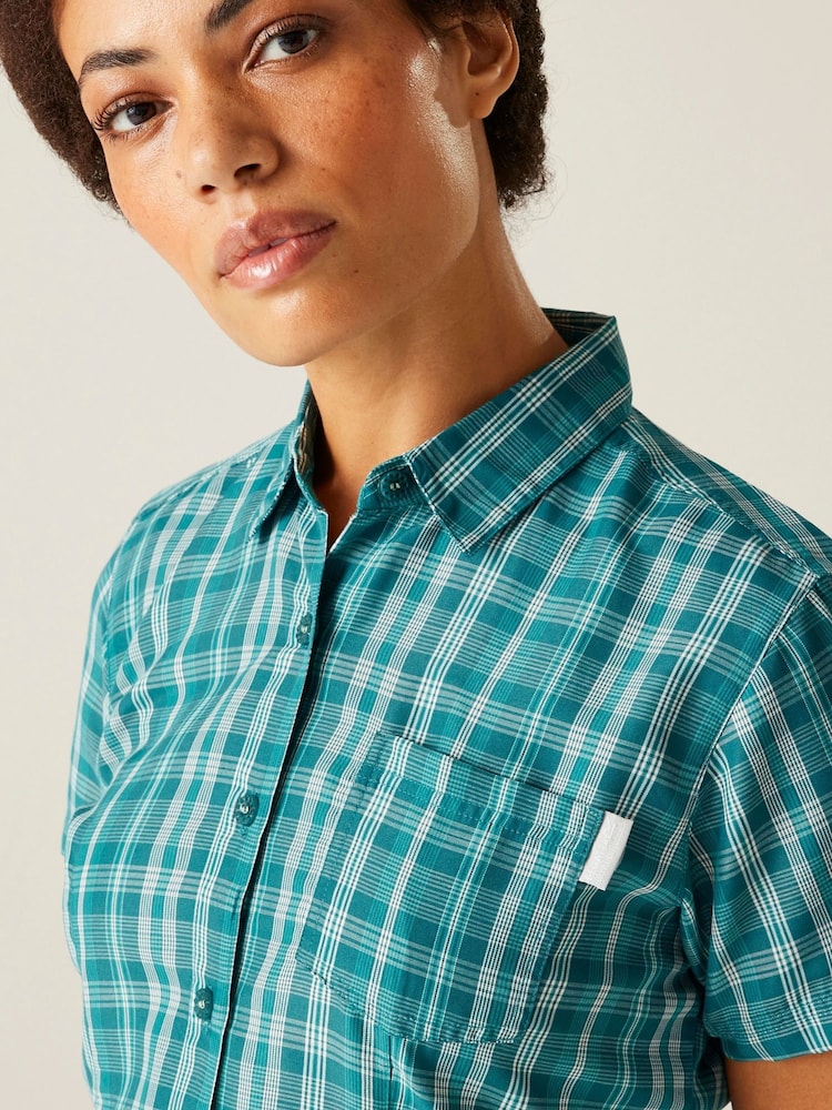 Regatta Blue Womens Mindano VIII Short Sleeve Shirt - Image 4 of 6