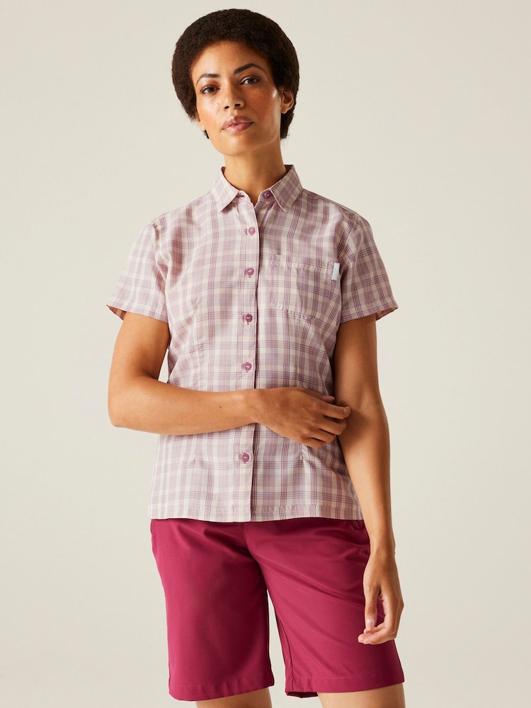 Regatta Pink Womens Mindano VIII Short Sleeve Shirt - Image 1 of 7