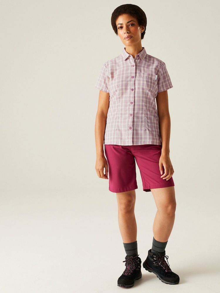 Regatta Pink Womens Mindano VIII Short Sleeve Shirt - Image 3 of 7