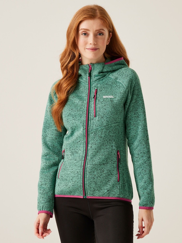 Regatta Green Womens Newhill Hooded Fleece - Image 1 of 7