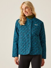 Regatta Blue Womens Orla Kiely Quilted Jacket - Image 1 of 8