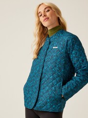 Regatta Blue Womens Orla Kiely Quilted Jacket - Image 4 of 8