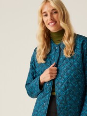 Regatta Blue Womens Orla Kiely Quilted Jacket - Image 5 of 8