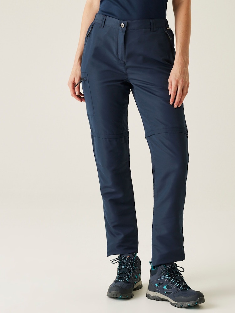 Regatta Blue Womens Chaska Zip Off Trousers III - Image 1 of 4 Regatta Blue Womens Chaska Zip Off Trousers III - Image 1 of 4