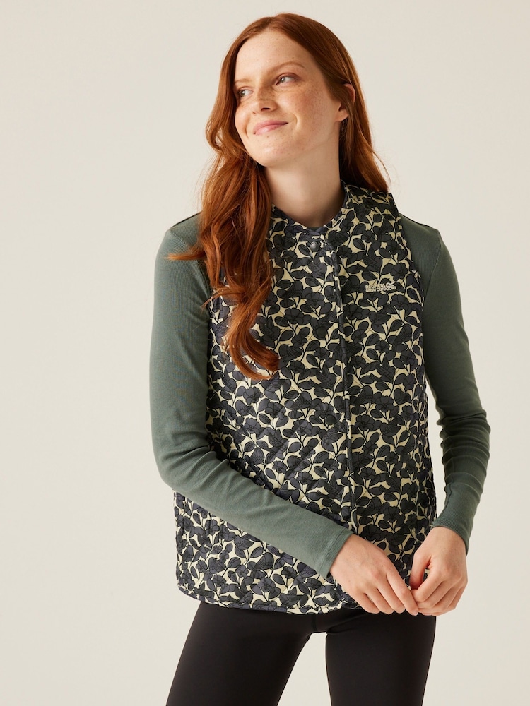 Regatta Grey Womens Orla Kiely Quilted Body Warmer - Image 1 of 6