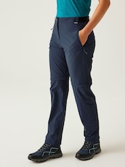 Regatta Blue Womens Travel Light Zip Off Trousers II - Image 1 of 7