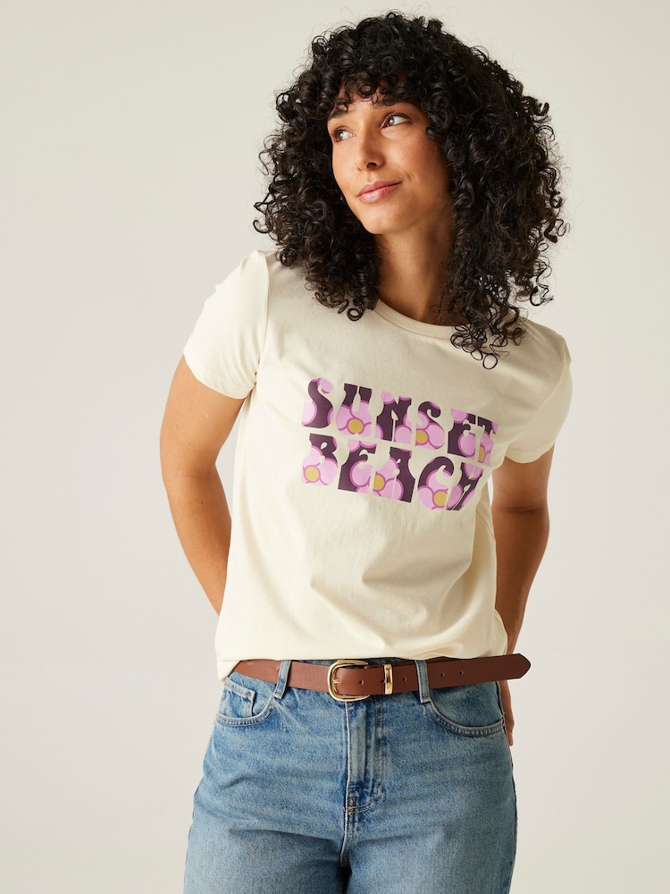 Regatta Cream Womens 100% Cotton Orla Kiely T-Shirt - Image 1 of 8