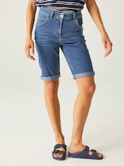 Azul - Regatta Erdre Denim Look Cotton Blend Shorts - Imagen 1 de 7