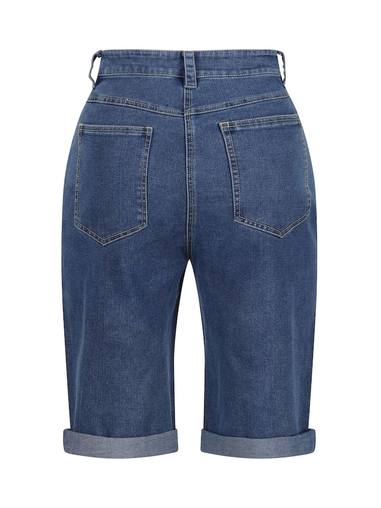 Regatta Blue Erdre Denim Look Cotton Blend Shorts - Image 6 of 7