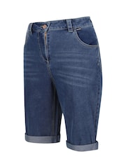 Azul - Regatta Erdre Denim Look Cotton Blend Shorts - Imagen 7 de 7