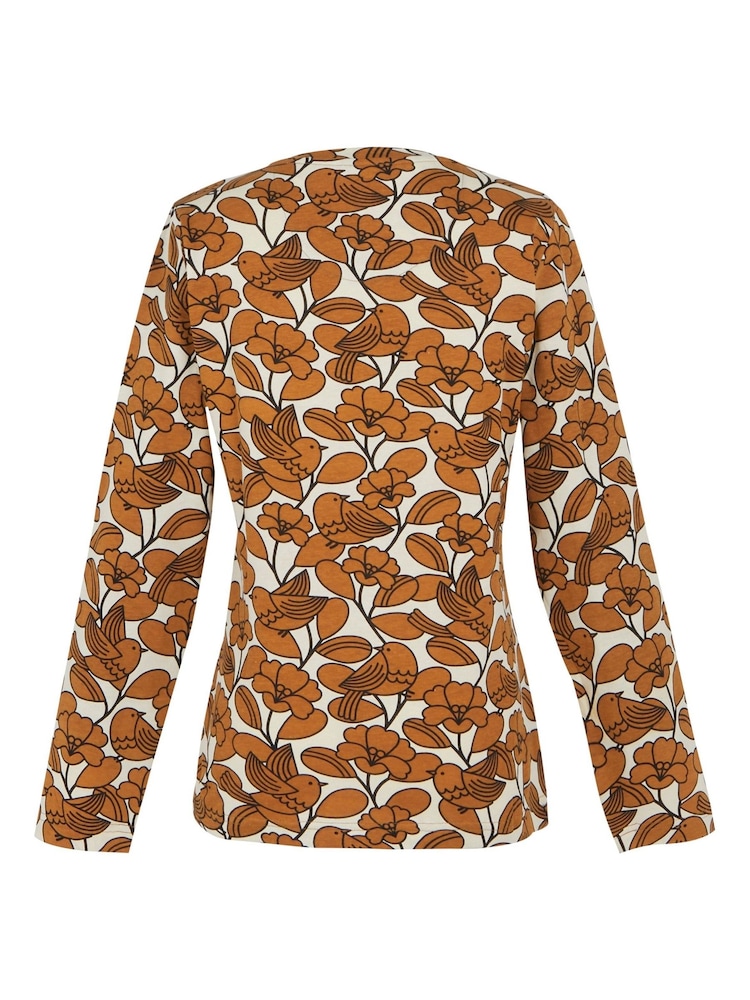 Regatta Brown Womens 100% Cotton Orla Kiely Winter T-Shirt - Image 6 of 6