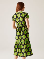 Regatta Yellow Womens Orla Kiely Tier Midi 100% Cotton Dress - Image 2 of 7