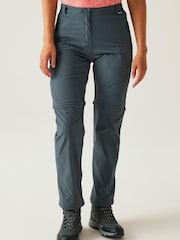 Regatta Grey Womens Travel Light Zip Off Trousers II - Image 1 of 9