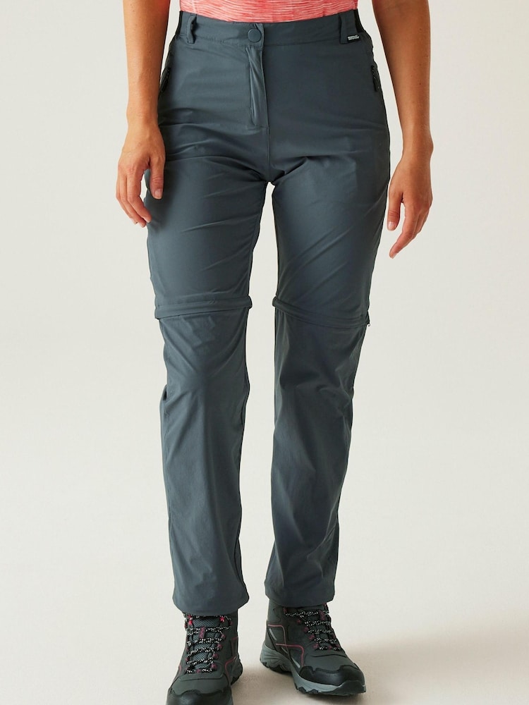 Regatta Grey Womens Travel Light Zip Off Trousers II - Image 1 of 9