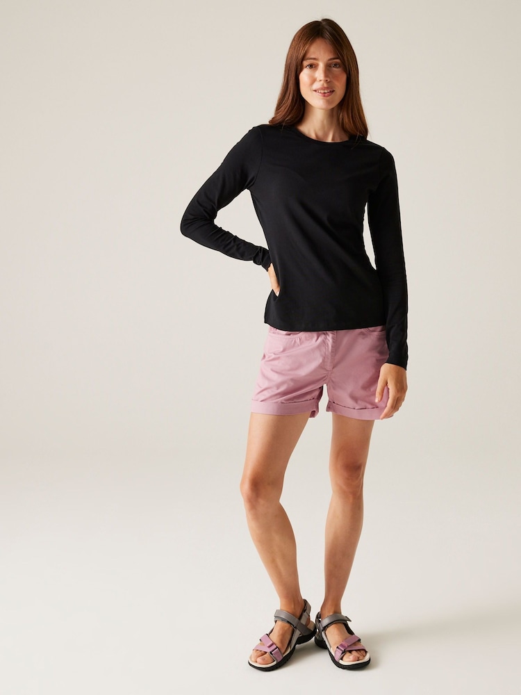 Regatta Pink Womens 100% Cotton Pemma Shorts - Image 3 of 7